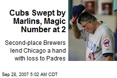 Cubs Swept by Marlins, Magic Number at 2