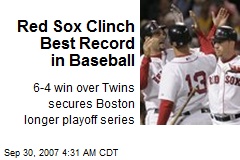 Red Sox Clinch Best Record in Baseball