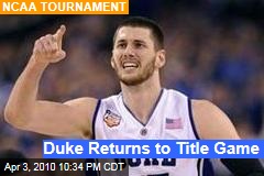 Duke Returns to Title Game