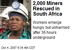 2,000 Miners Rescued in South Africa