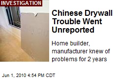 Chinese Drywall Trouble Went Unreported