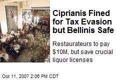 Ciprianis Fined for Tax Evasion but Bellinis Safe