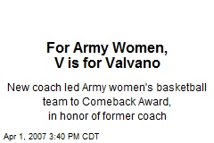 For Army Women, V is for Valvano