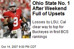 Ohio State No. 1 After Weekend Full of Upsets