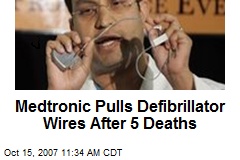 Medtronic Pulls Defibrillator Wires After 5 Deaths