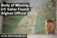 Body of Missing US Sailor Found: Afghan Official