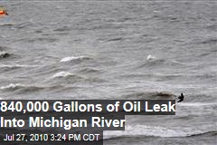 840,000 Gallons of Oil Leak into Michigan River