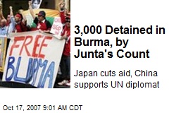 3,000 Detained in Burma, by Junta's Count