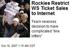 Rockies Restrict WS Ticket Sales to Internet