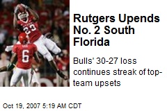 Rutgers Upends No. 2 South Florida