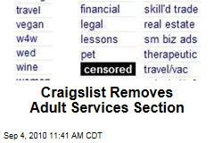 Craigslist Removes Adult Services Section