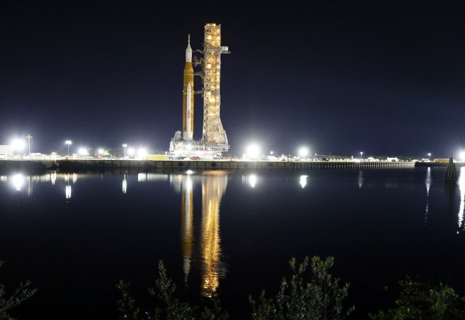NASA's moon rocket moved to launch pad for 1st test flight