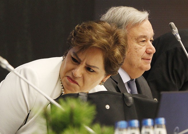 The Latest: Greenpeace: US blocking text on climate change