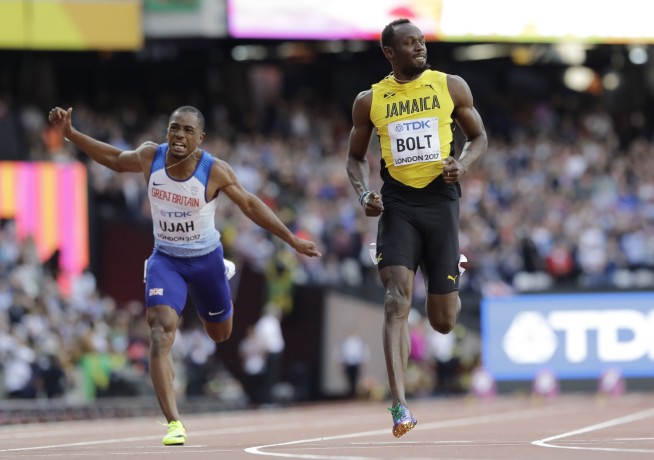 Gatlin spoils Bolt's farewell in 100 with remarkable gold