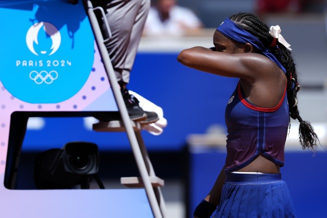 Coco Gauff loses an argument with the chair umpire and a match to Donna Vekic at the Paris Olympics