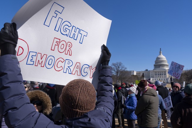 'No kings on Presidents Day' rings out from protests against Trump and Musk