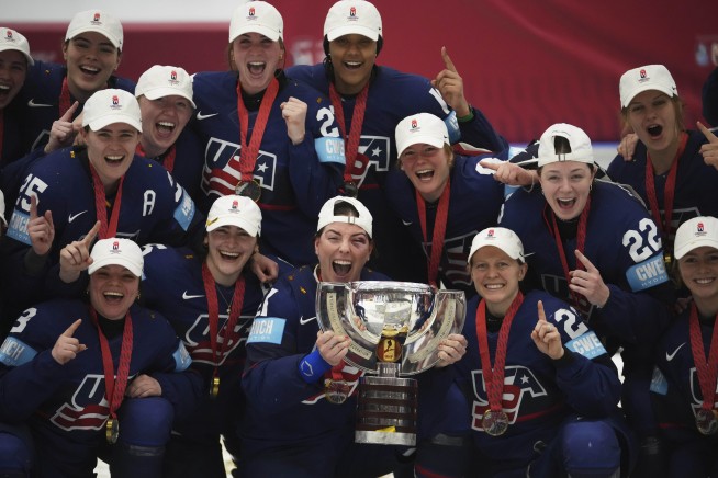 Classic encounter on ice as United States wins women's hockey worlds 4-3 in OT against Canada