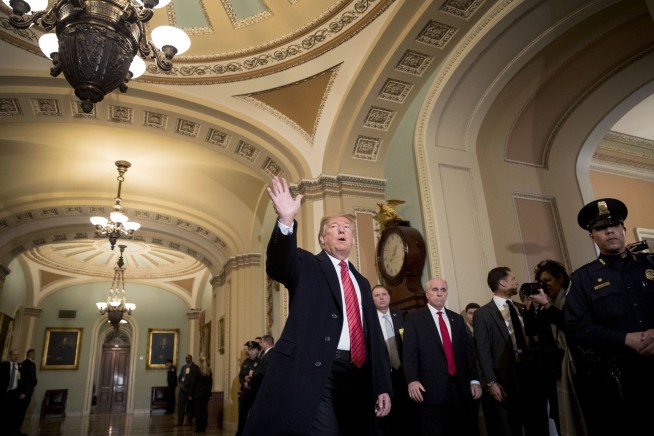 Trump hastens to Capitol to hold GOP in line on shutdown