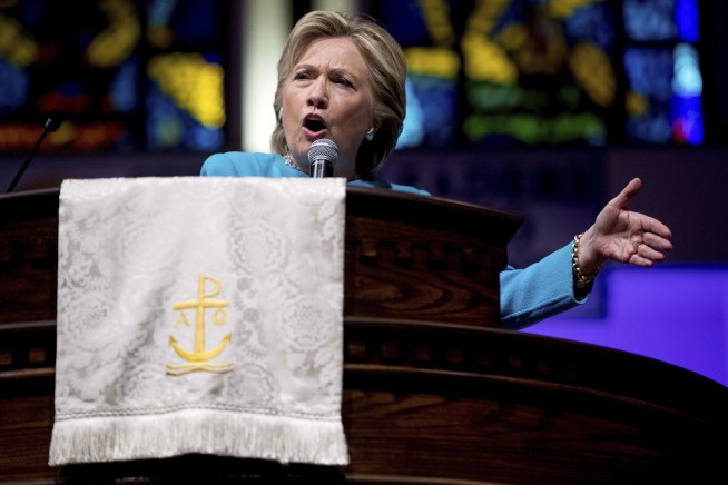 The Latest: Trump says Clinton is 'guilty. She knows it'