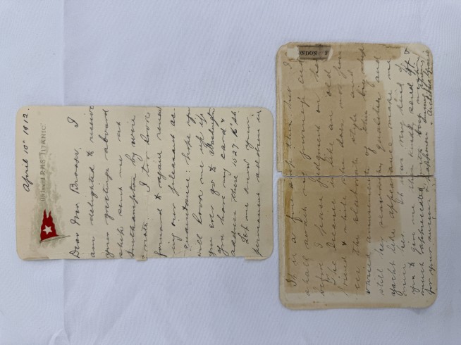 A letter written onboard the Titanic before it sank sells for almost $400,000 at auction