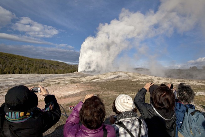 Woman falls into thermal feature in closed Yellowstone park