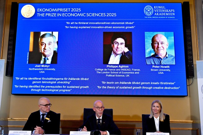 Nobel economics prize goes to 3 researchers for explaining innovation-driven economic growth