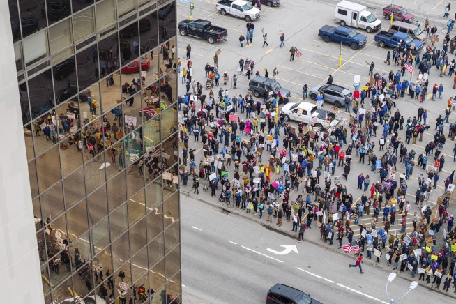 Anti-Trump protesters rally in New York, Washington and elsewhere across the country