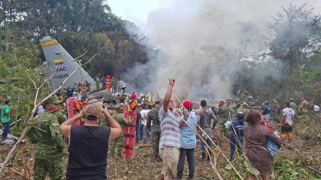 At least 66 killed in military plane crash in Colombia, head of armed forces says