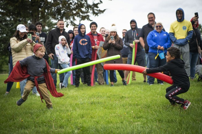 Pool noodle fight over the name Josh again attracts hundreds