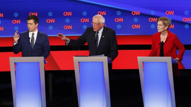 Sanders, Warren fight back at debate against moderate rivals