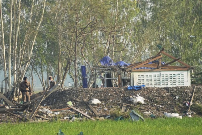 An explosion at a fireworks factory in rural Thailand kills about 20 people