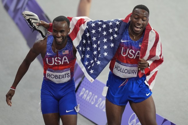 Team USA celebrates early and often on a night the red, white and blue brought home 8 Olympic medals