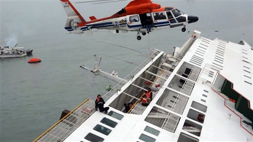 Ferry sinks off South Korea; 6 dead, 290 missing