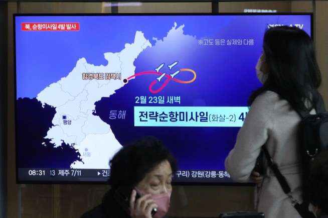 North Korea says it fired cruise missiles as rivals trained
