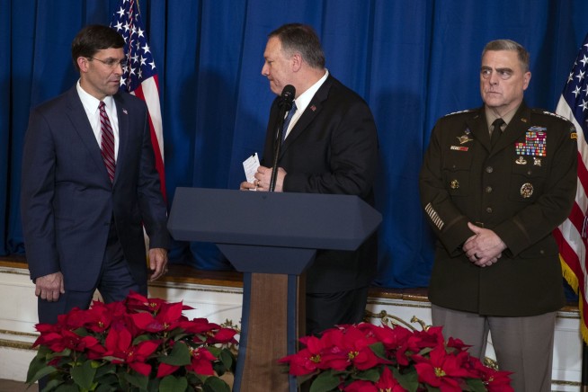 US Defense Secretary Esper says no decision to leave Iraq