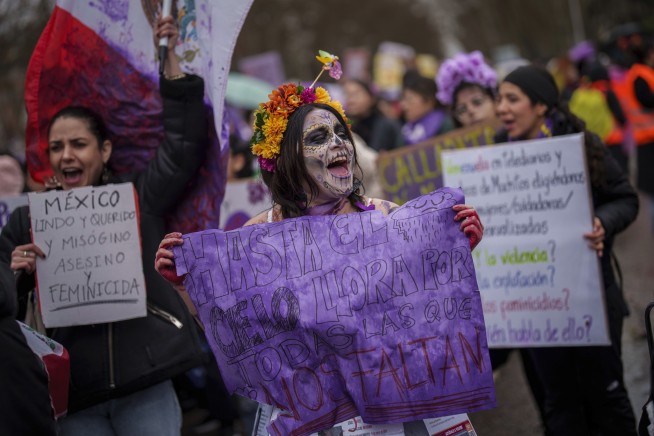 International Women's Day protests demand equal rights and an end to discrimination, sexual violence