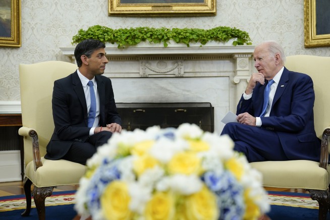 Biden, Sunak vow to stick together on Ukraine, deepen cooperation on clean energy transition, AI