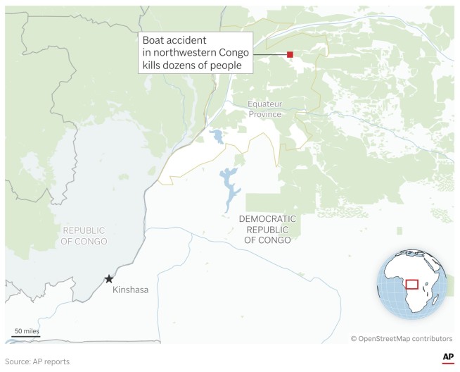 At least 193 passengers killed in two boat accidents in northwestern Congo