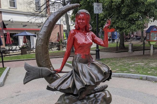 'Bewitched' statue in Salem vandalized with red paint