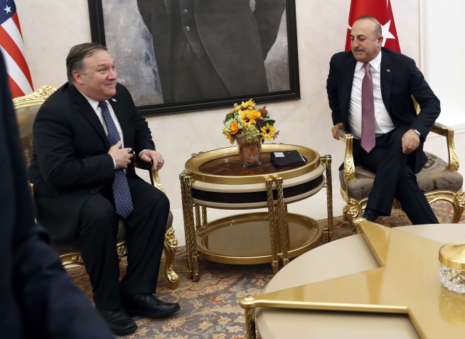 The Latest: Pompeo meets with Turkish president, FM