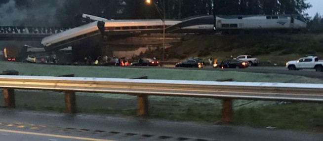 Amtrak train hurtles off overpass; multiple people killed