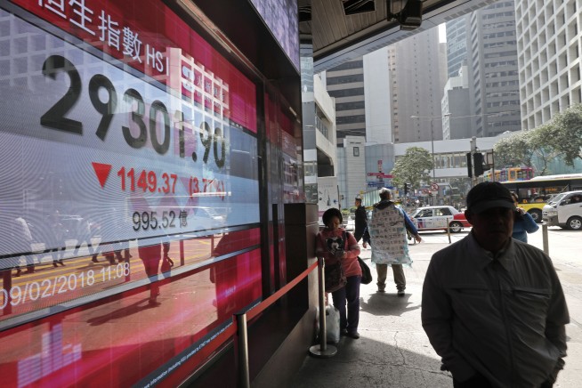 Global shares sink after major US index enters correction