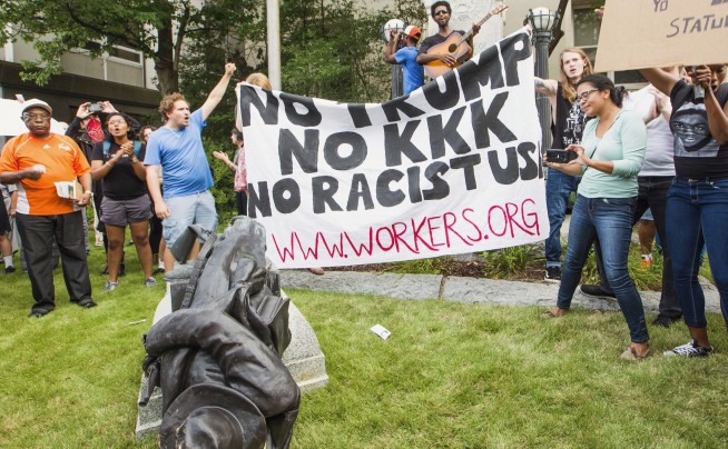 Protesters topple Confederate statue in North Carolina