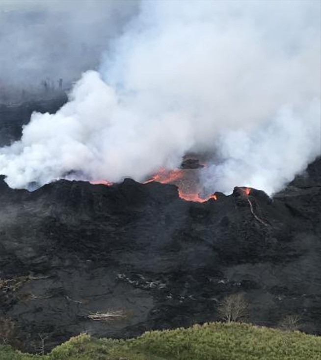 Lava flow enters Hawaii geothermal plant property