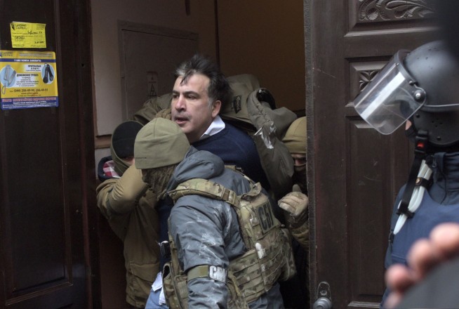 The Latest: Saakashvili, backers march in Ukraine's capital