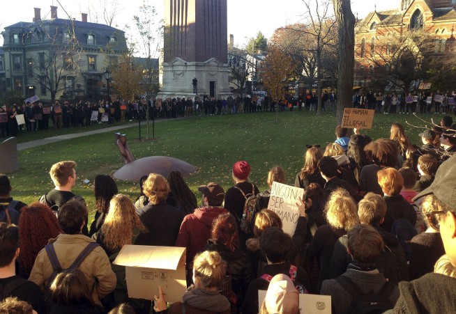 College students protest Donald Trump's deportation plans