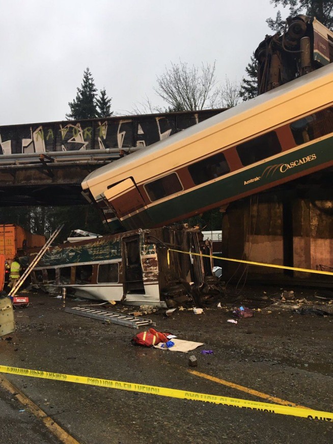 Amtrak train hurtles off overpass; multiple people killed
