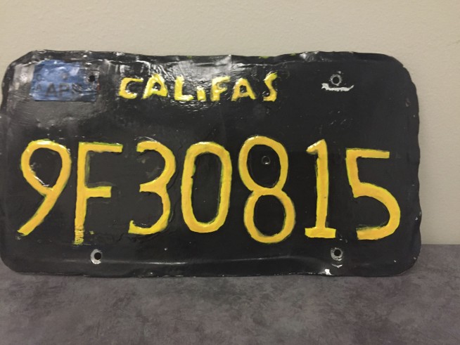 Badly-made fake license plate leads to arrest in California