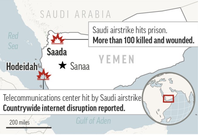 Yemeni rebel minister: Saudi airstrike on prison killed 70