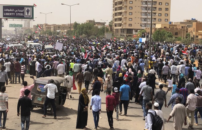 Tens of thousands protest army rule in Sudan